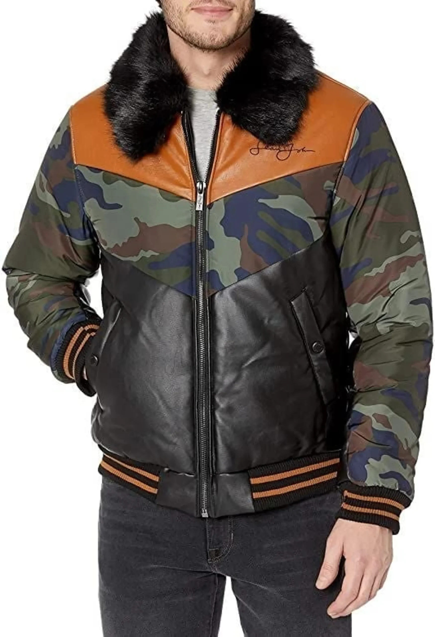 Sean John Signature Leather Moto Jacket